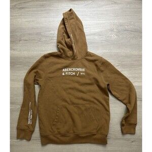 Abercrombie & Fitch kids Hoodie  Brown Spell out Sweatshirt Youth Boys 11/12